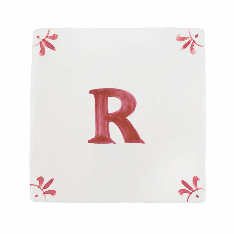 Alphabet R Delft Tile