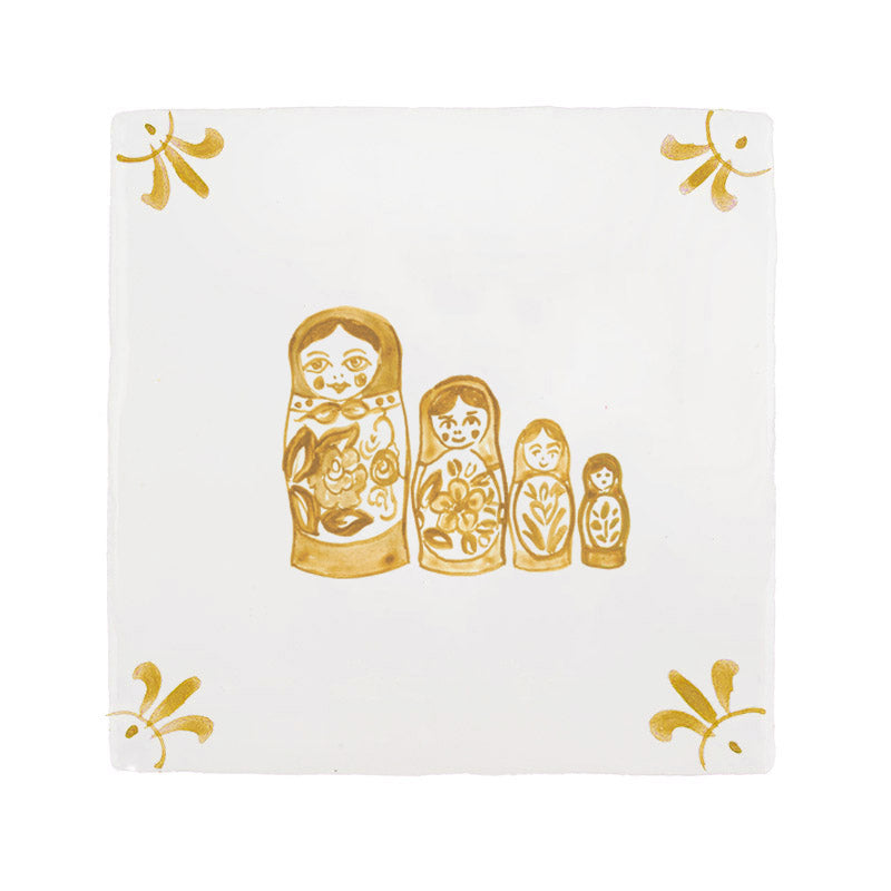 Matryoshka Dolls Delft Tile