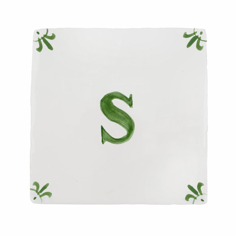 Alphabet S Delft Tile