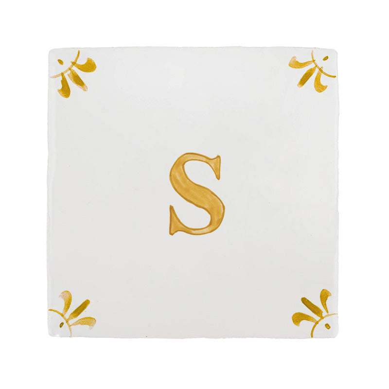 Alphabet S Delft Tile