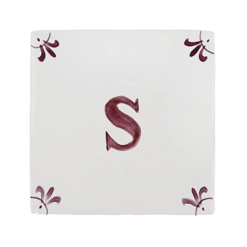 Alphabet S Delft Tile