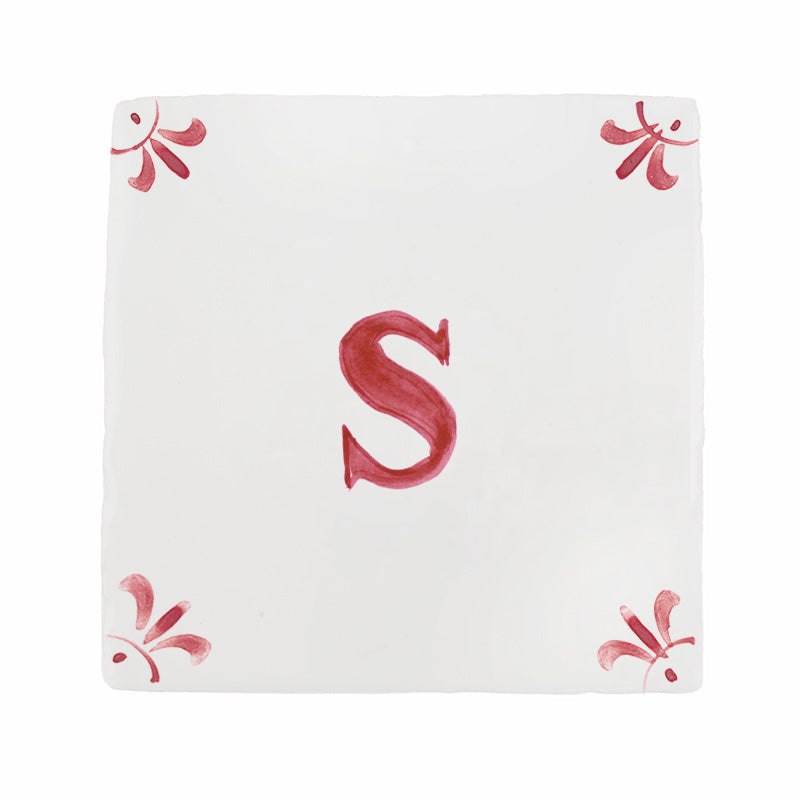 Alphabet S Delft Tile