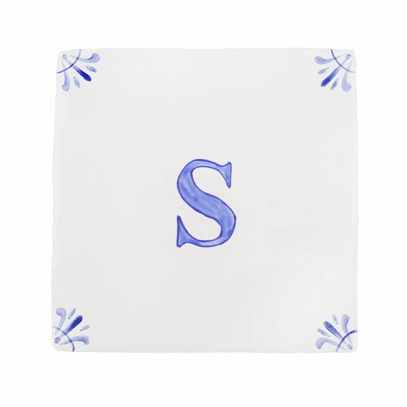Alphabet S Delft Tile
