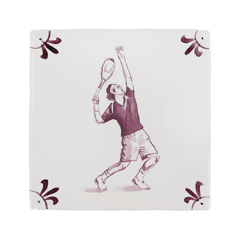 Tennis Player Delft Tile