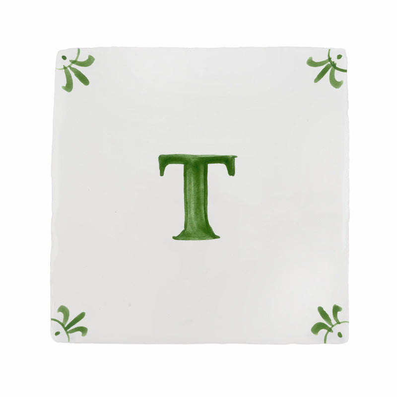 Alphabet T Delft Tile