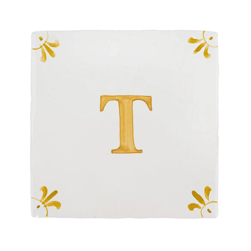 Alphabet T Delft Tile