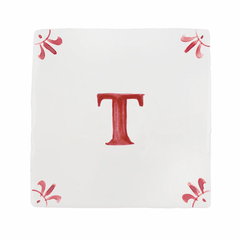 Alphabet T Delft Tile