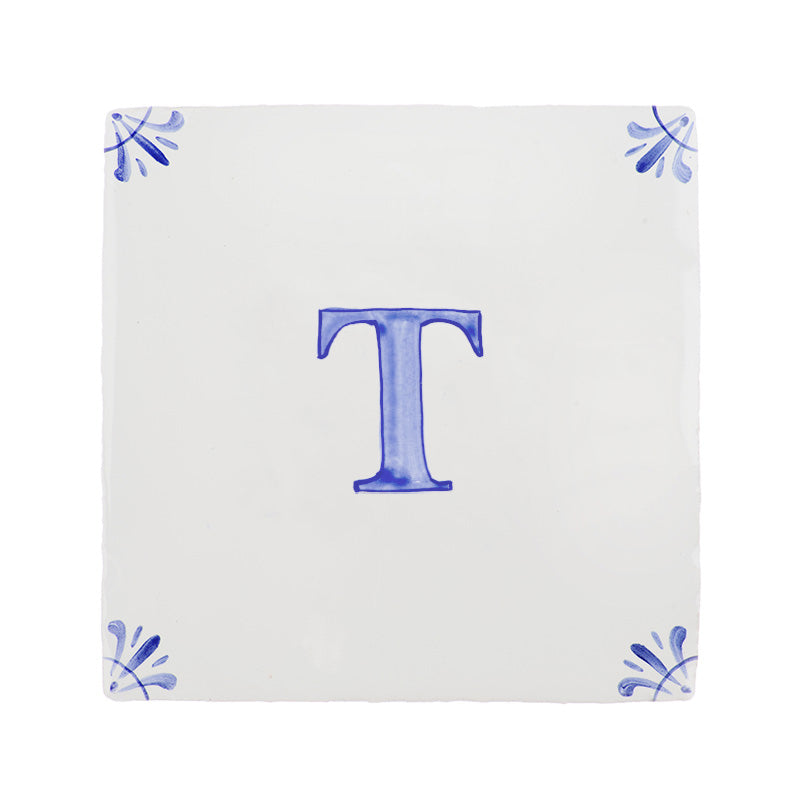 Alphabet T Delft Tile