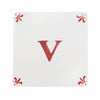 Alphabet V Delft Tile