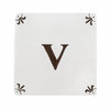 Alphabet V Delft Tile