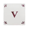 Alphabet V Delft Tile