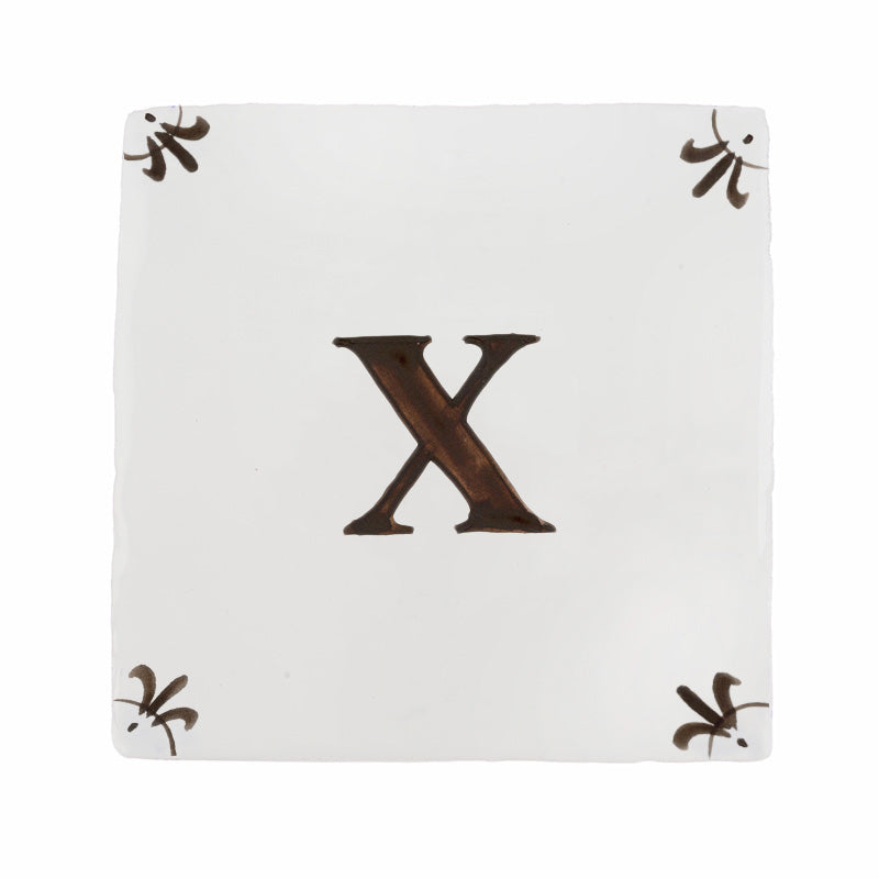 Alphabet X Delft Tile