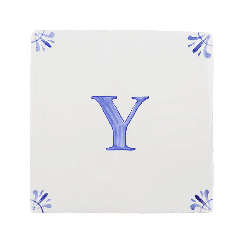 Alphabet Y Delft Tile