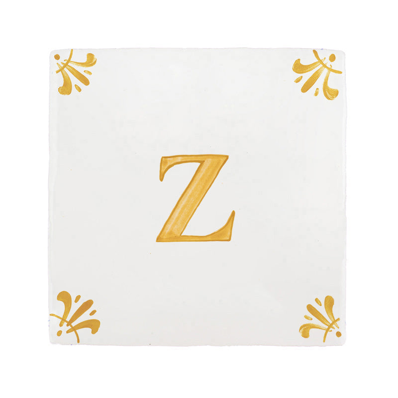 Alphabet Z Delft Tile