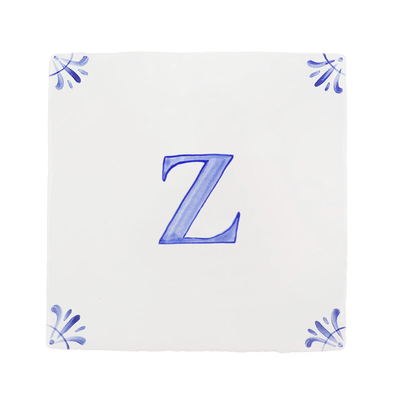 Alphabet Z Delft Tile