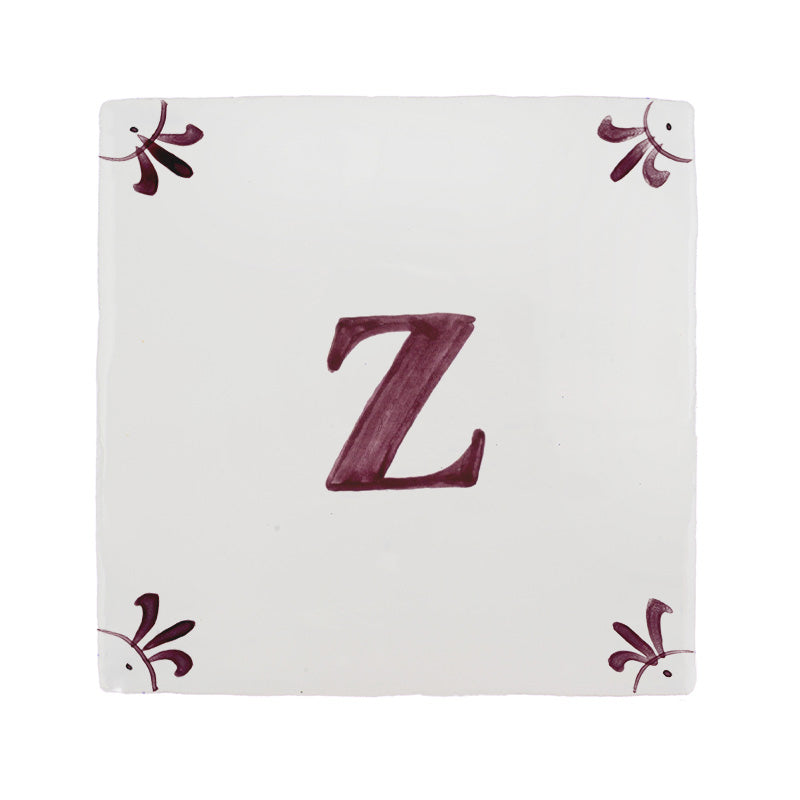 Alphabet Z Delft Tile