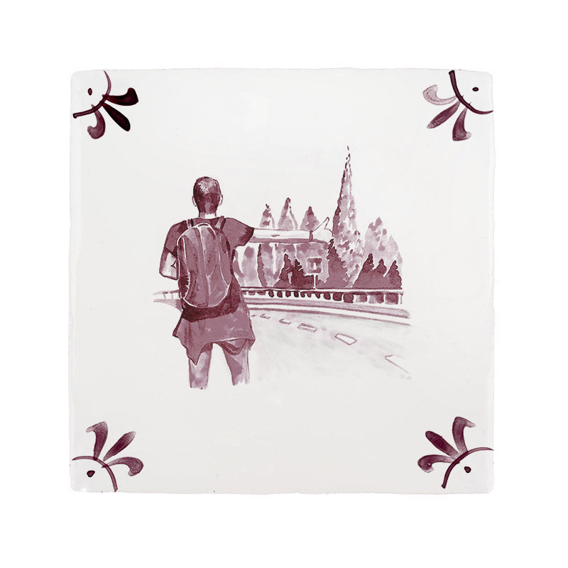 Hitch Hikers Delft Tile
