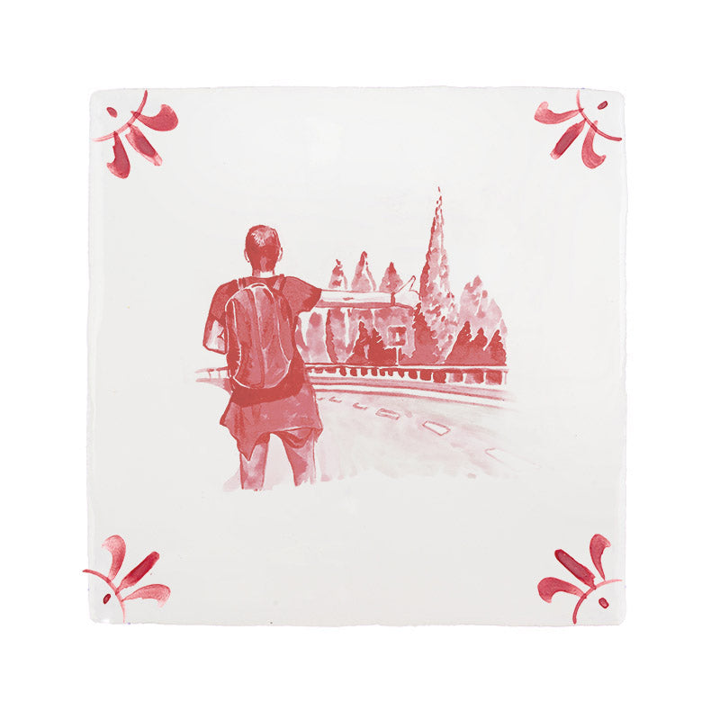 Hitch Hikers Delft Tile
