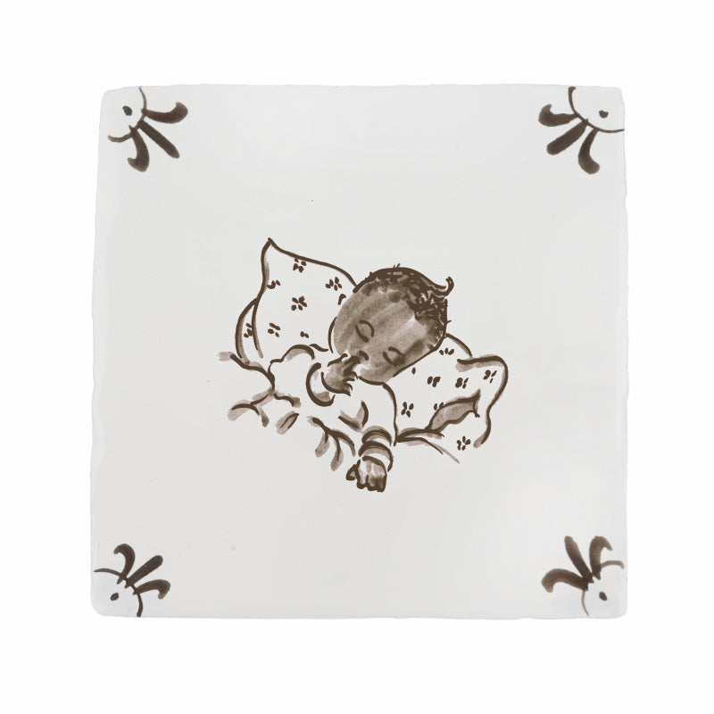 Sleeping Baby Delft Tile