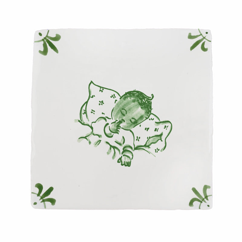Sleeping Baby Delft Tile