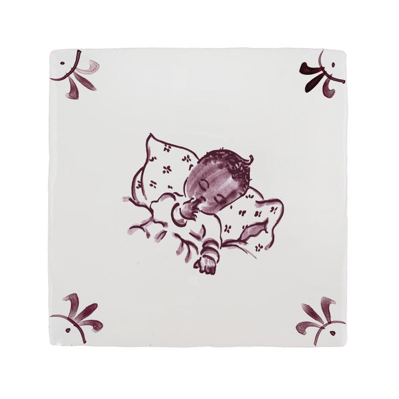Sleeping Baby Delft Tile