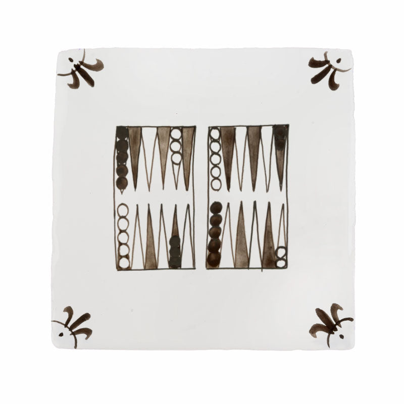 Backgammon Delft Tile
