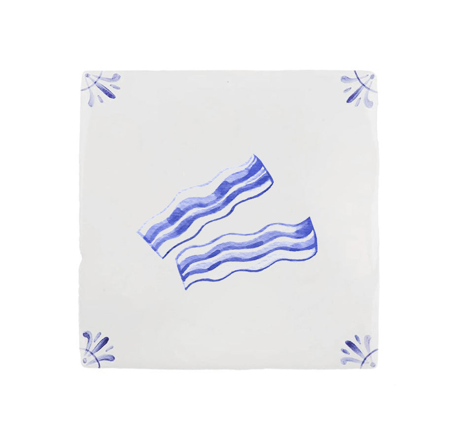Bacon Slices Delft Tile