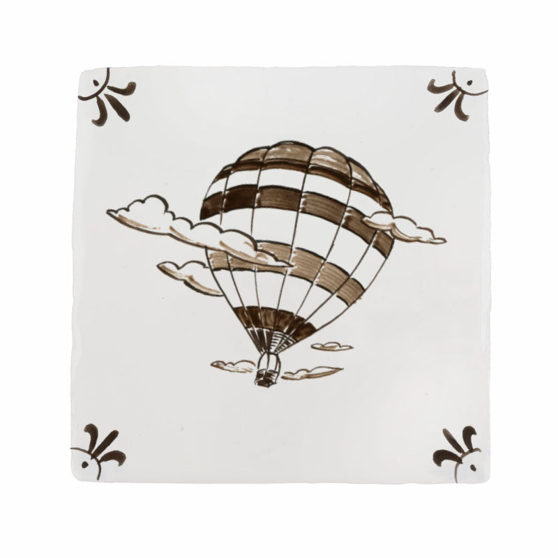 Hot Air Balloon Delft Tile