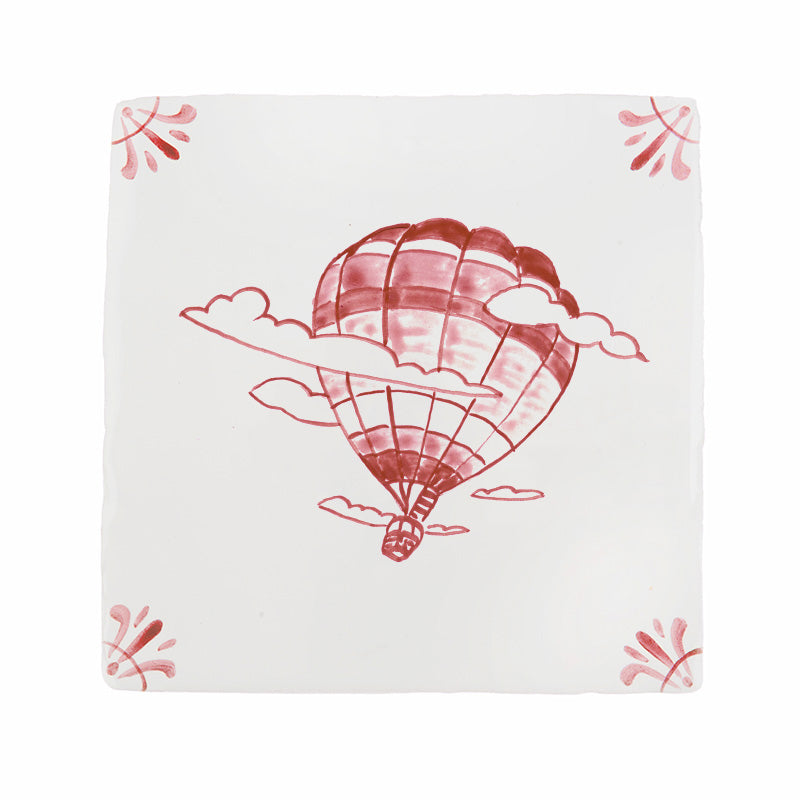 Hot Air Balloon Delft Tile