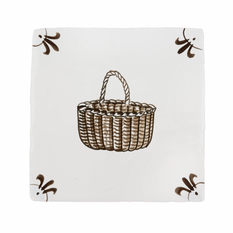 Wicker Basket Delft Tile