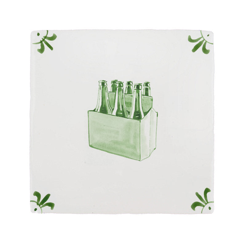 6 Pack Beers Delft Tile