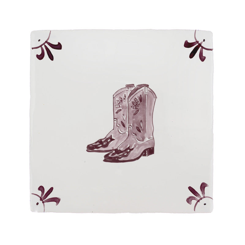 Cowboy Boots Delft Tile
