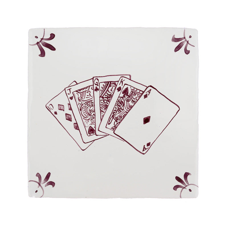 Royal Flush Poker Delft Tile