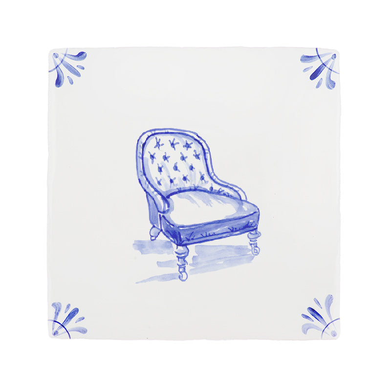 Chesterfield Chair Delft Tile