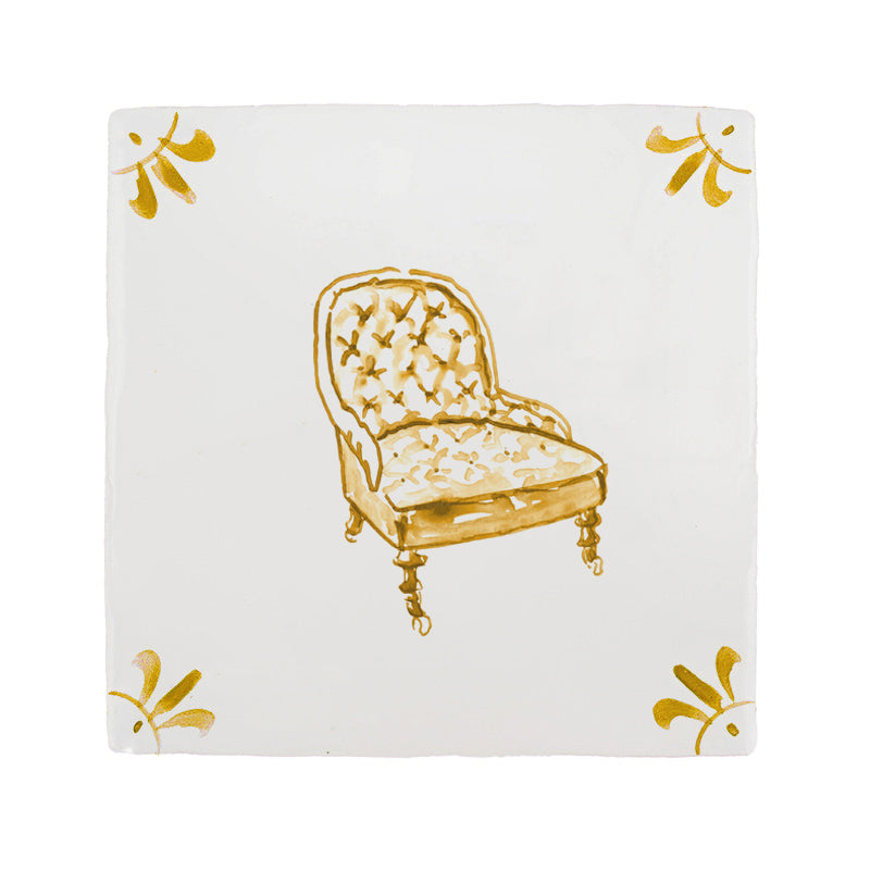 Chesterfield Chair Delft Tile