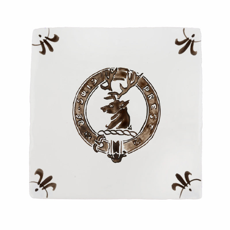 Clan Fraser Crest Delft Tile