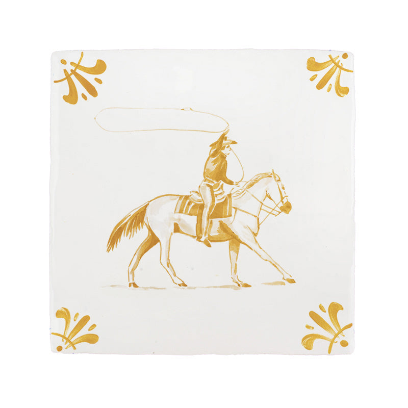Cowboy Delft Tile