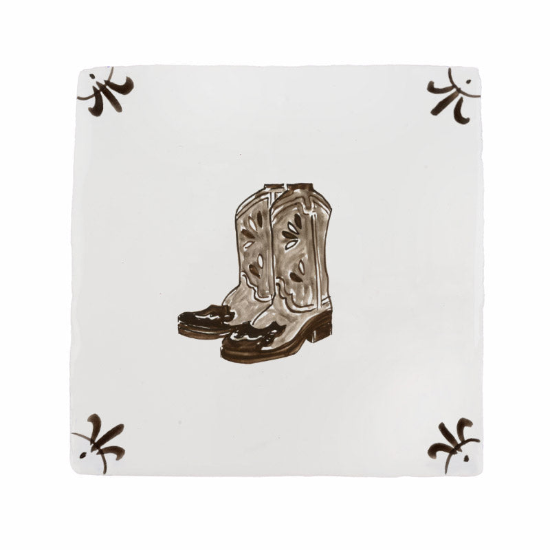 Cowboy Boots Delft Tile