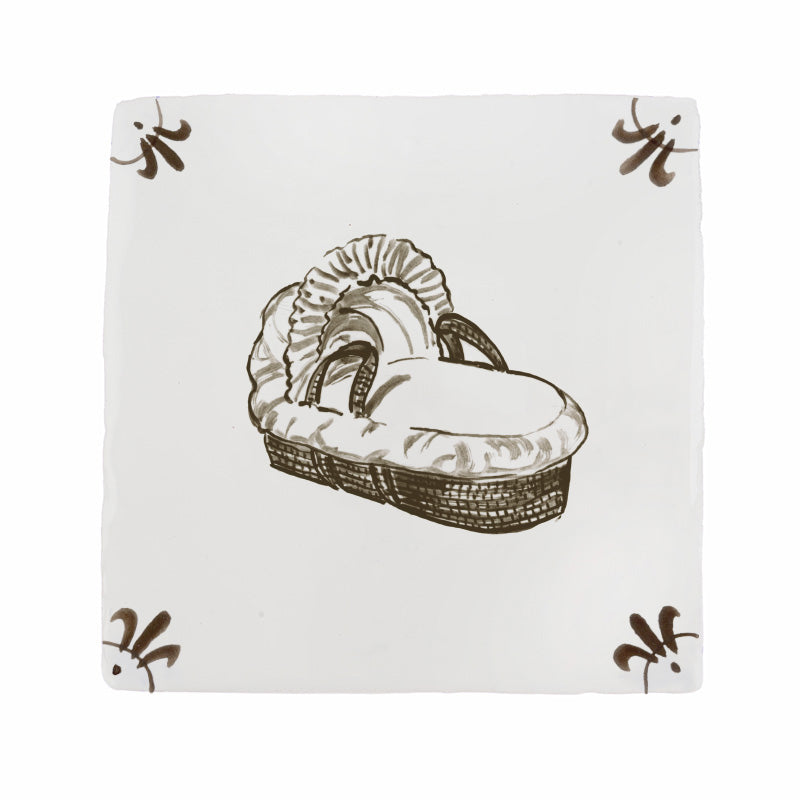 Moses Basket Delft Tile