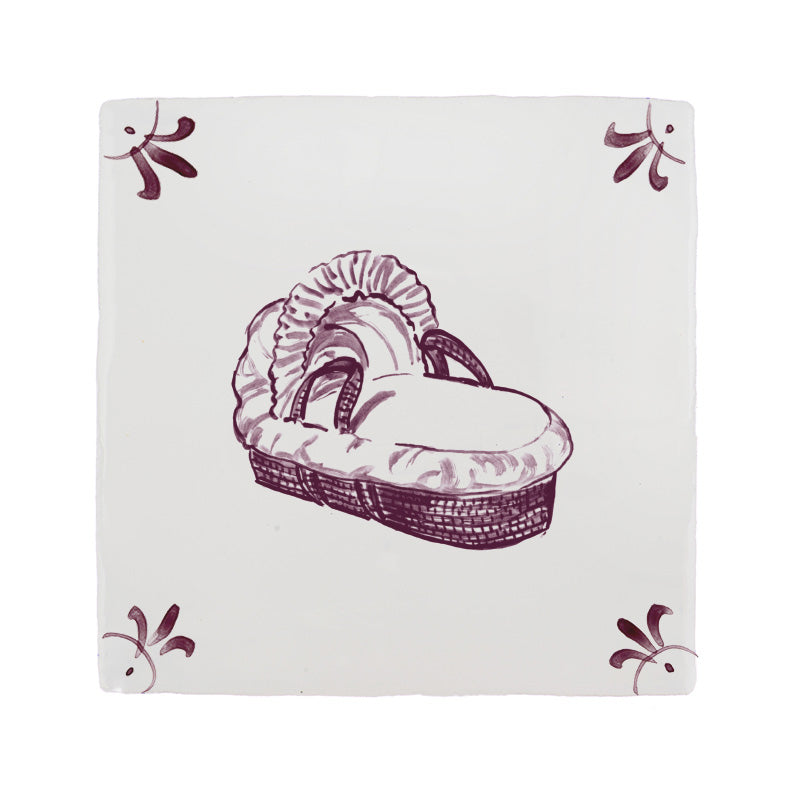 Moses Basket Delft Tile