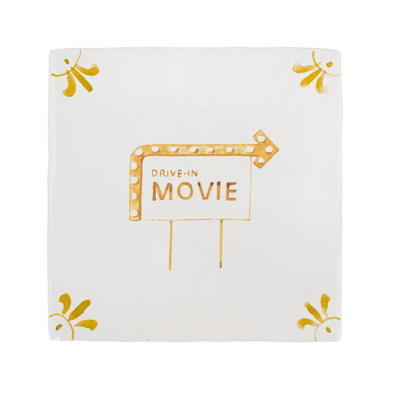 Drive In Movie Delft Tile