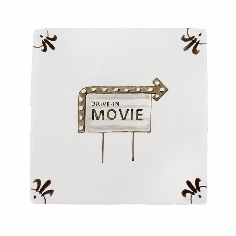 Drive In Movie Delft Tile