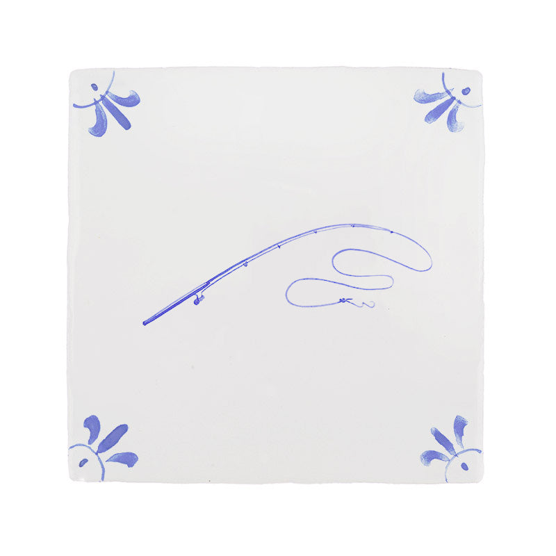 Fishing Rod Delft Tile | Petra Palumbo