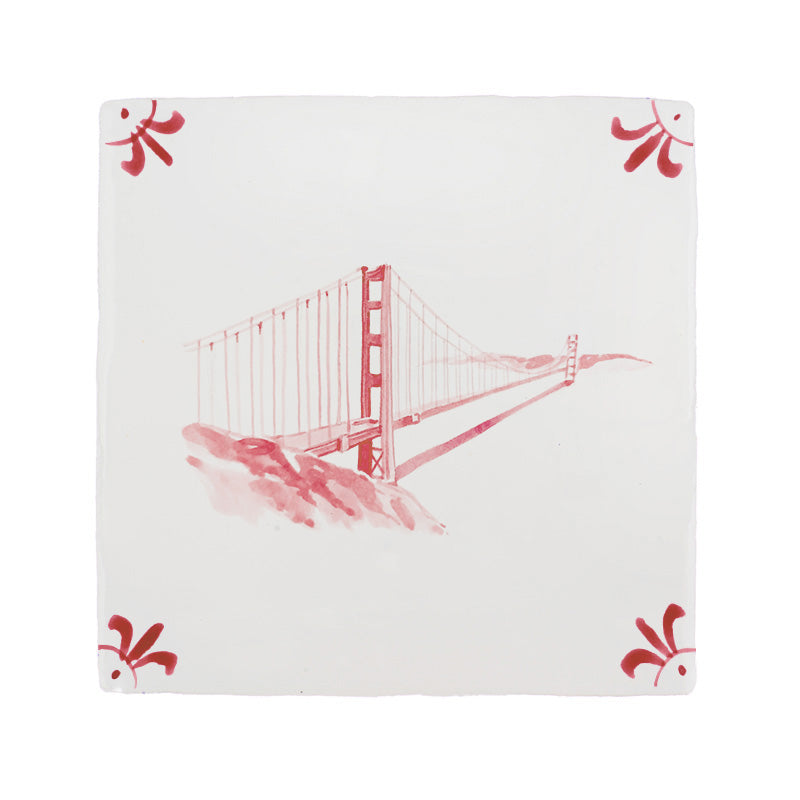 Golden Gate Bridge Delft Tile