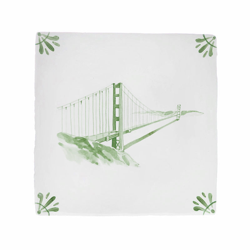 Golden Gate Bridge Delft Tile
