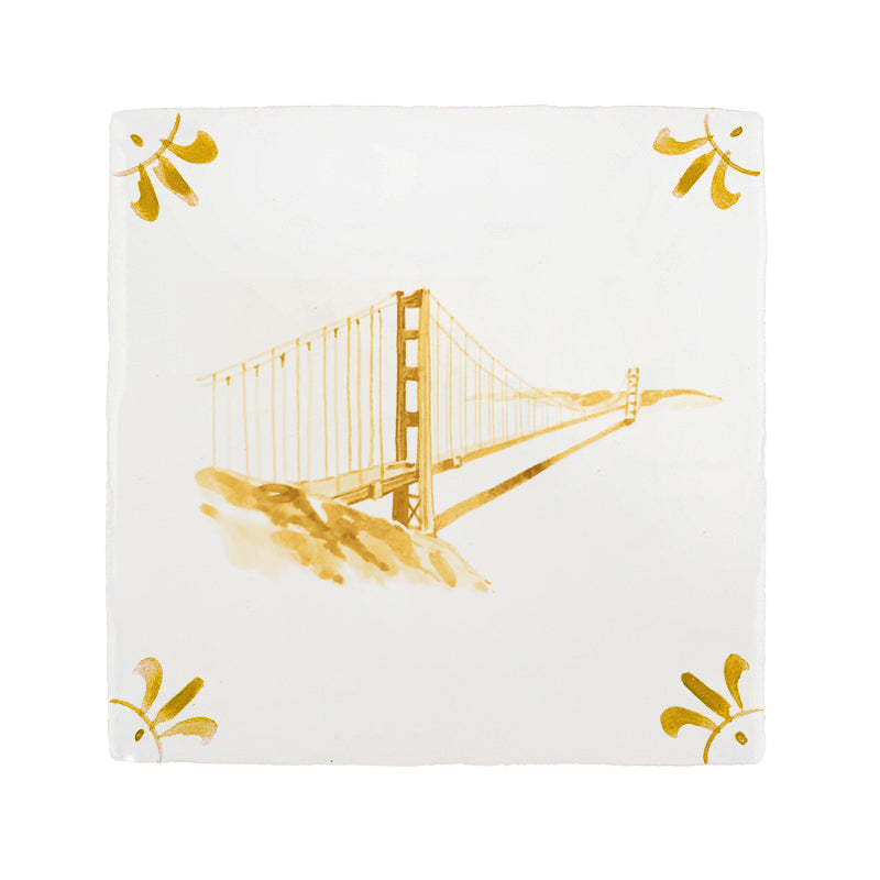 Golden Gate Bridge Delft Tile