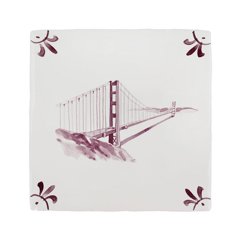 Golden Gate Bridge Delft Tile