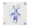 Golfer Delft Tile