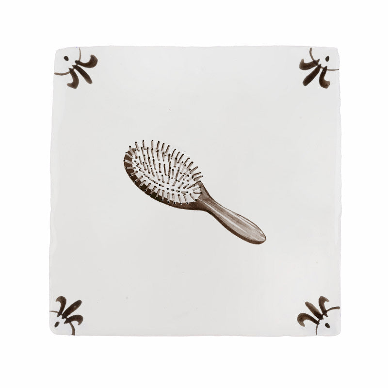 Hairbrush Delft Tile