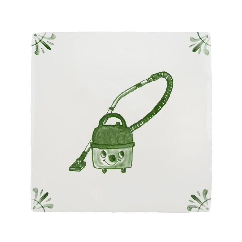 The Happy Hoover Delft Tile